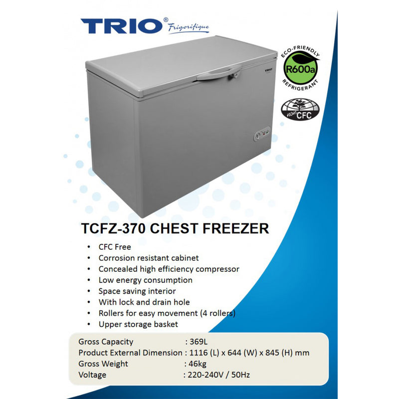 Trio Chest Freezer 369L TCFZ-370 TCFZ370