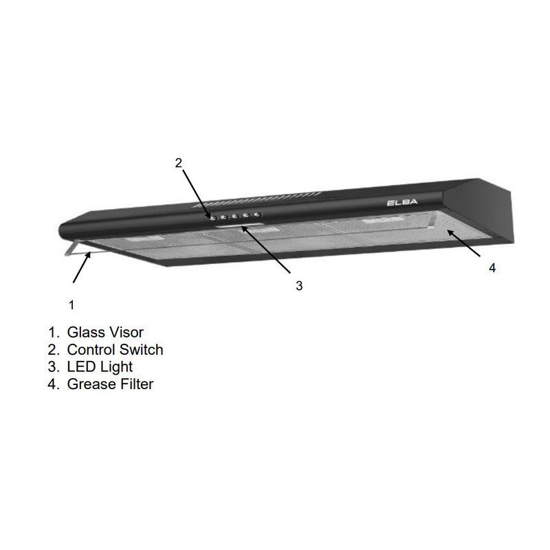 Elba Slim Cooker Hood ESH-M9098(BK)