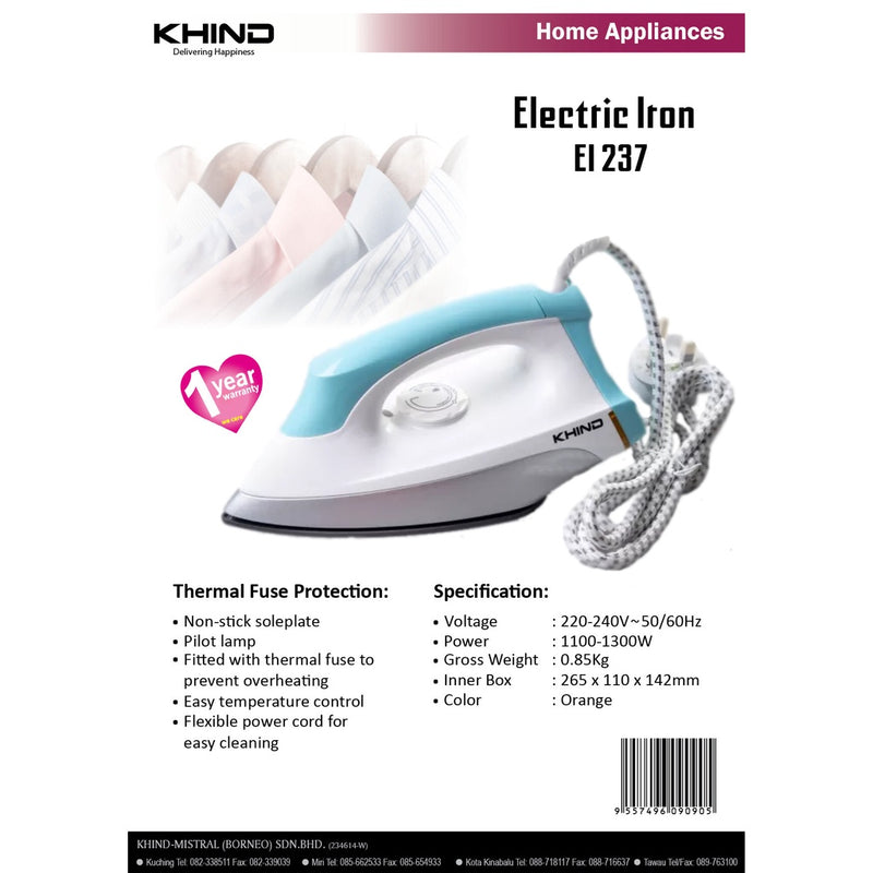 Khind Electric Dry Iron EI237