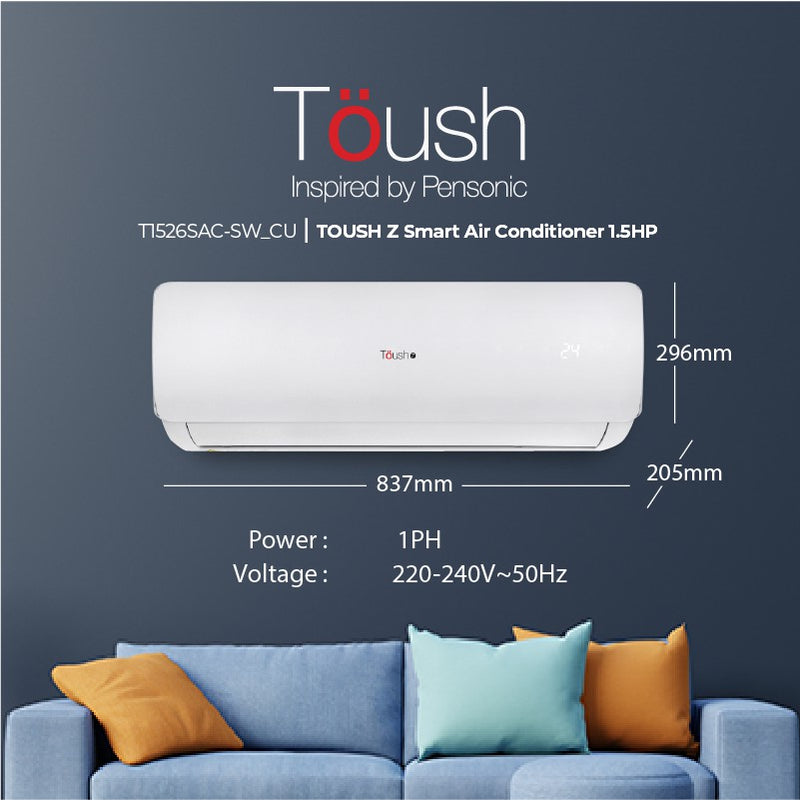 Toush Smart Air Conditioner Aircond 2.5HP T2526SAC-SW T2526SAC-CU