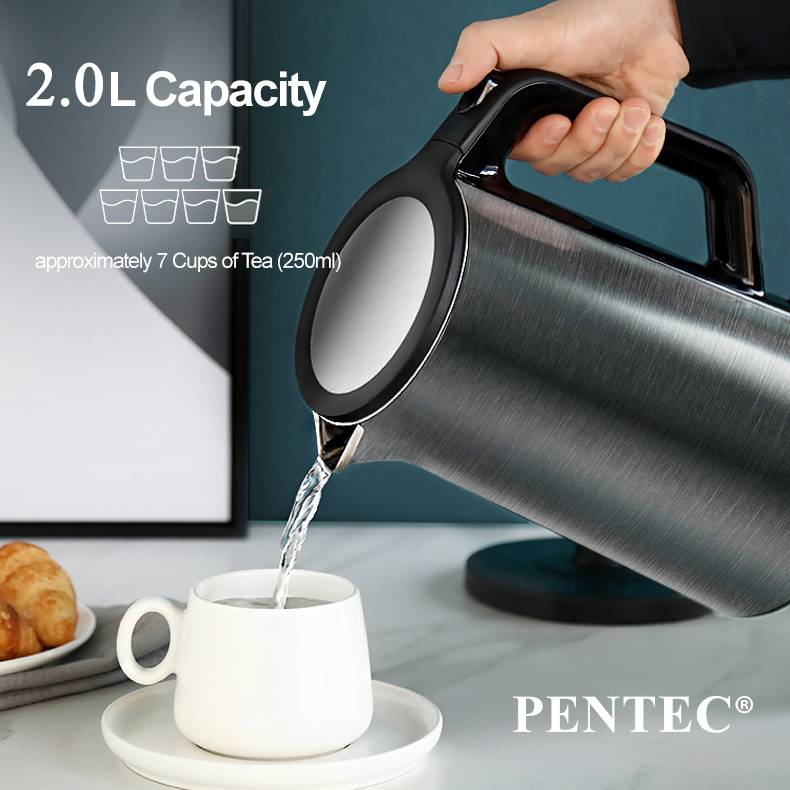 Pentec 2L Electric Jug Kettle Stainless Steel JK-19 JK19