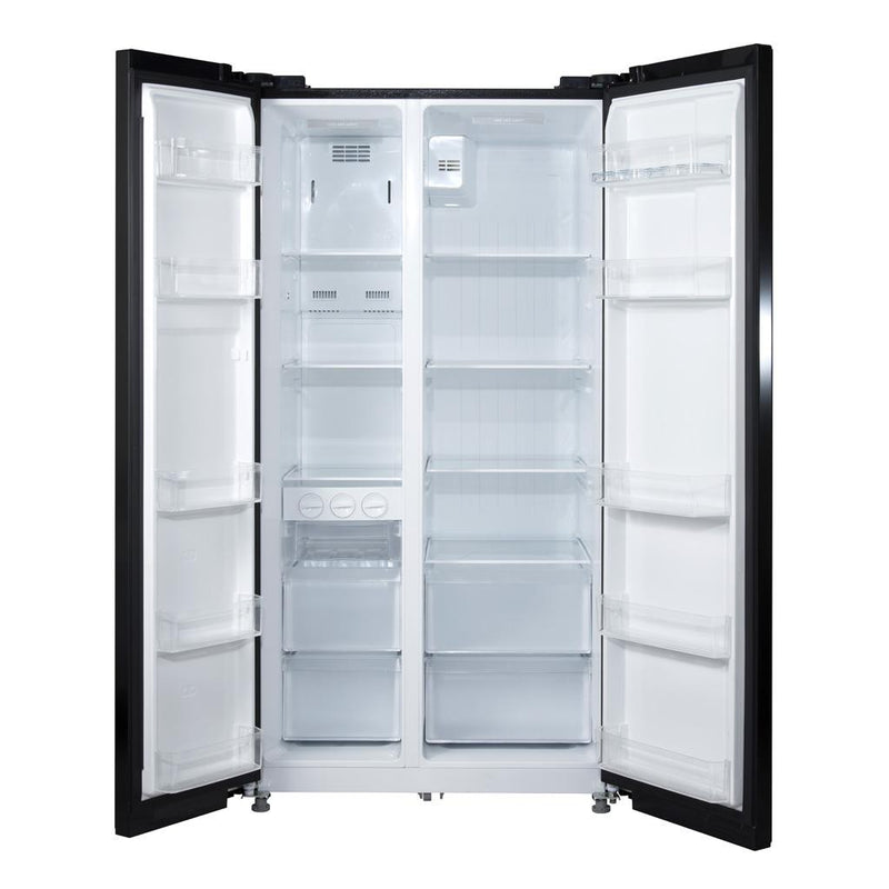 Midea 580L Side By Side Refrigerator Black Glass MSS-582WEGBI MSS582WEGBI